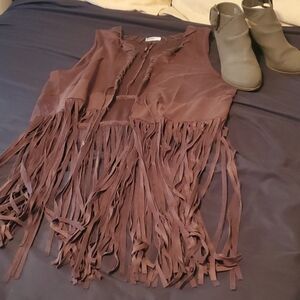 Cowgirl Up! Brown Frige vest